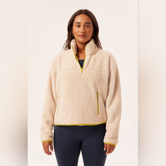 girlfriend collective Sweaters - Girlfriend Collective Half Zip Fleece Sz S